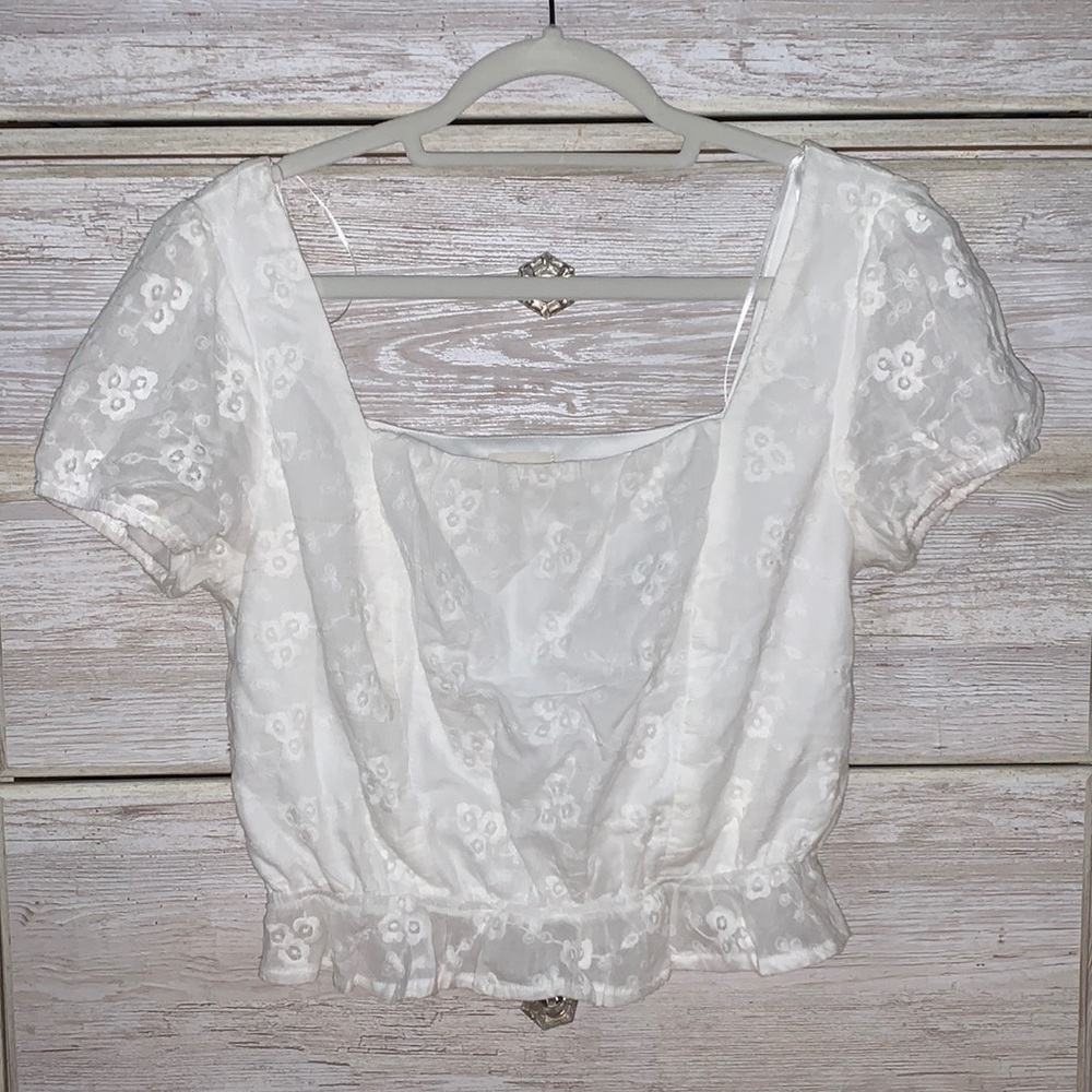 Dee Elly Sophia Eyelet Crop Top